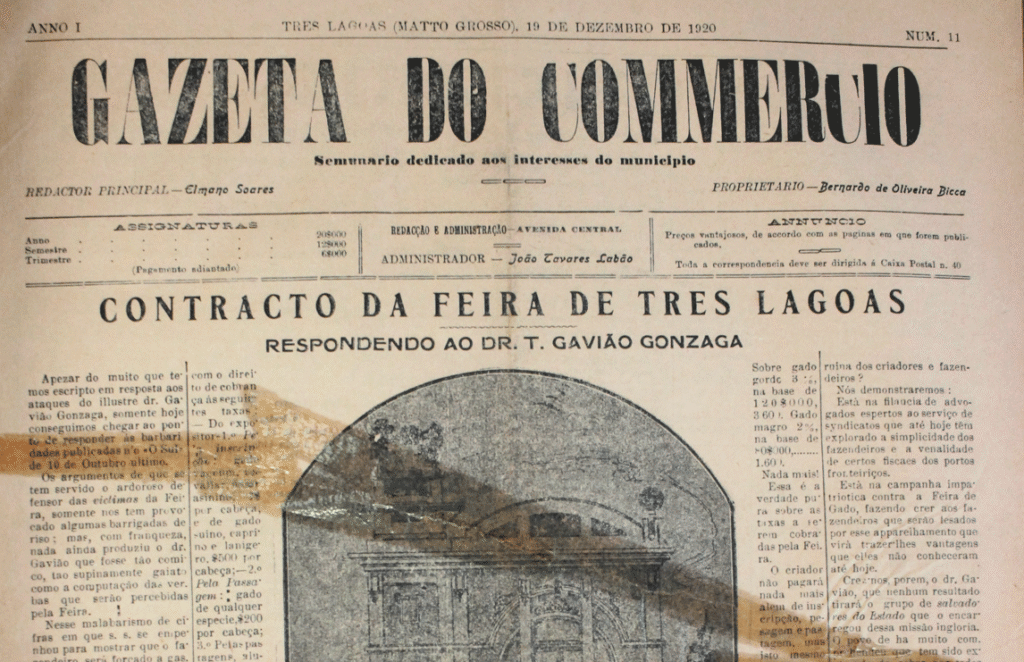 história da imprensa de Três Lagoas, primeiros jornais de Três Lagoas, Gazeta de Três Lagoas, imprensa no antigo Mato Grosso, história de Três Lagoas, jornais antigos de Mato Grosso do Sul, imprensa regional.